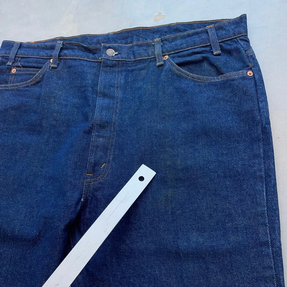Vintage Levi's 517 Saddleman Boot Cut Raw‎ Denim Jeans Size 42x32 (Fits 42x30)
